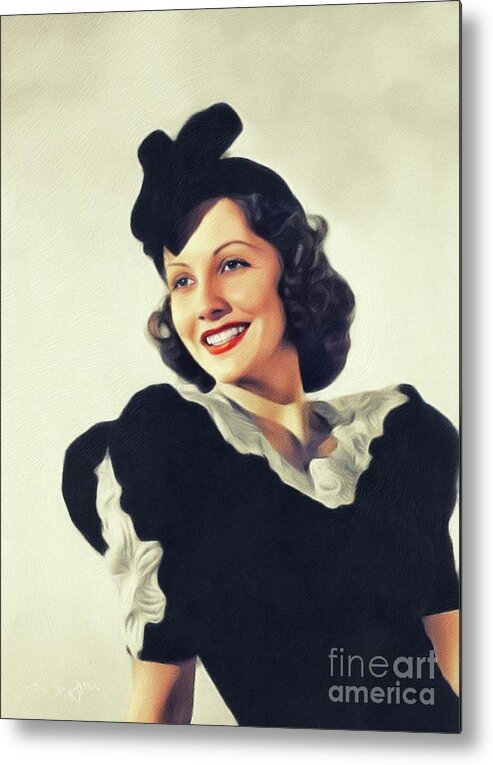 Frances Metal Print featuring the painting Frances Mercer, Vintage Actress by Esoterica Art Agency