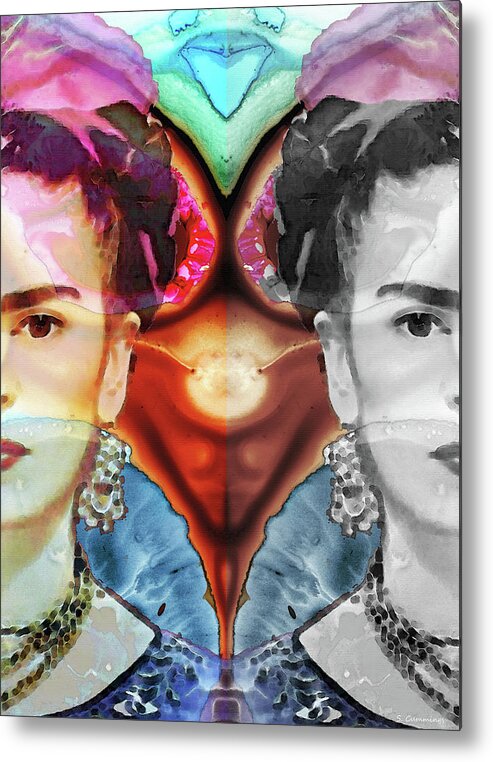 Frida Kahlo Metal Print featuring the painting Frida Kahlo Art - Seeing Color by Sharon Cummings