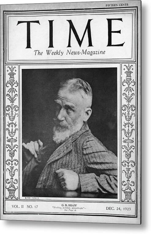 Culture Metal Print featuring the photograph George Bernard Shaw by Paul Thompson
