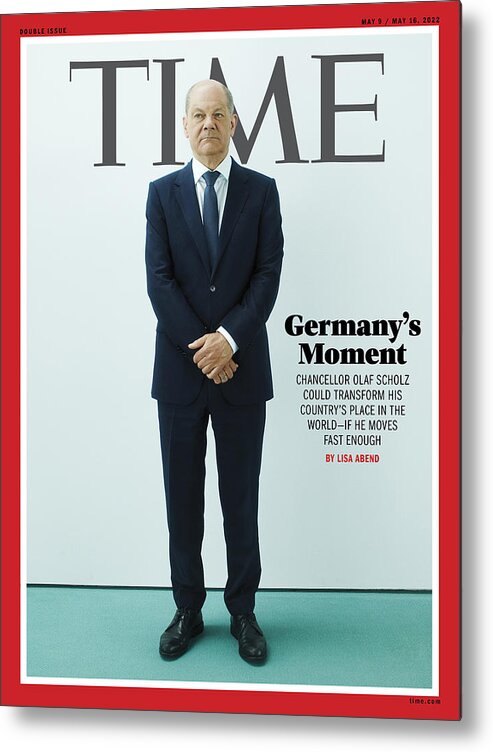 Germany Metal Print featuring the photograph Germany's Moment - Olaf Scholz by Photograph by Mark Peckmazian for TIME