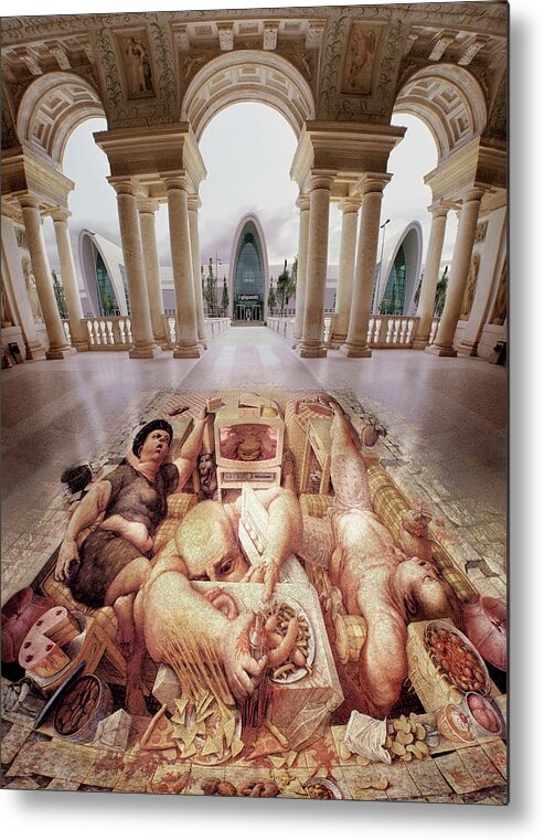 Gluttony Metal Print featuring the painting Gluttony by Kurt Wenner