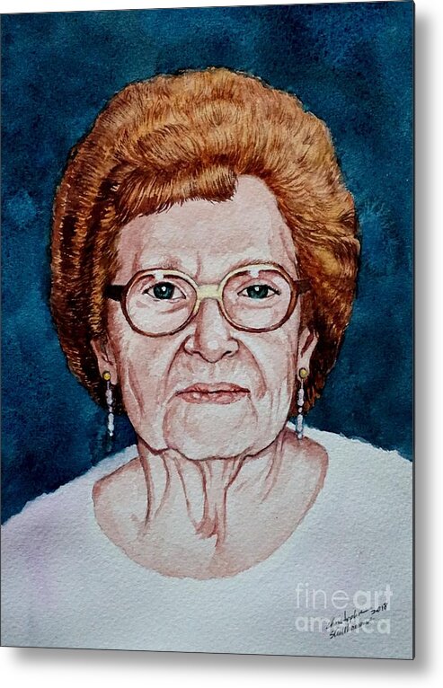 Simon Metal Print featuring the painting Grandma Simon by Christopher Shellhammer