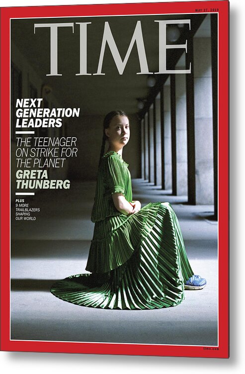 Greta Thunberg Metal Print featuring the photograph Greta Thunberg by Photograph by Hellen van Meene for TIME