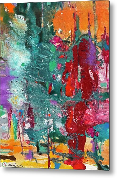 Abstract Metal Print featuring the painting Healing by Atanas Karpeles