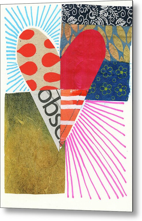 Abstract Art Metal Print featuring the painting Heart Collage #52 by Jane Davies