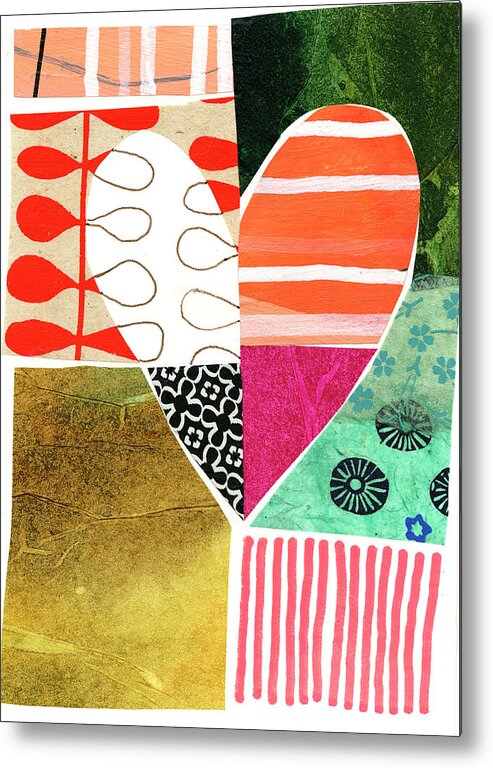 Abstract Art Metal Print featuring the painting Heart Collage #53 by Jane Davies