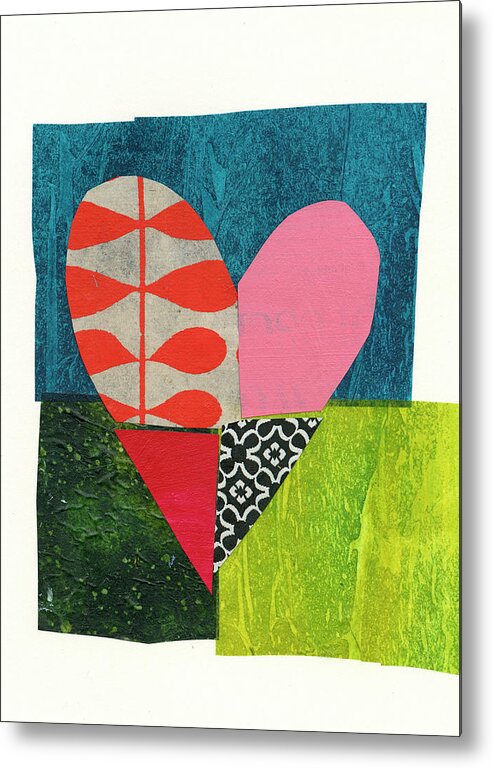Abstract Art Metal Print featuring the painting Heart Collage #59 by Jane Davies