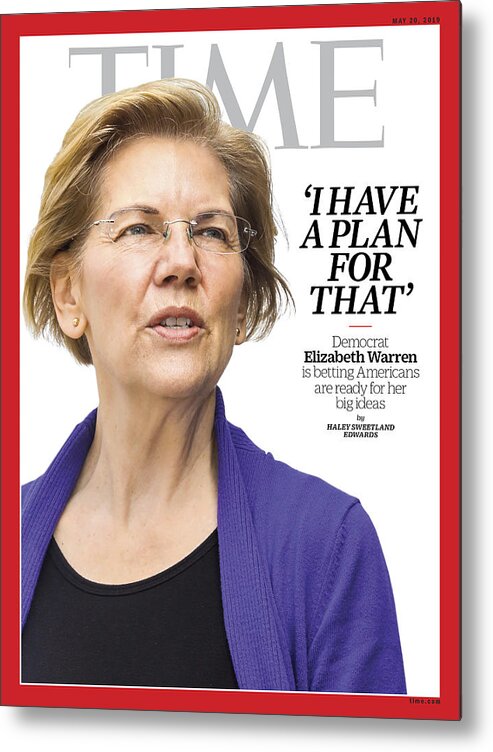 Elizabeth Warren Metal Print featuring the photograph I Have A Plan For That by Photograph by Krista Schlueter for TIME