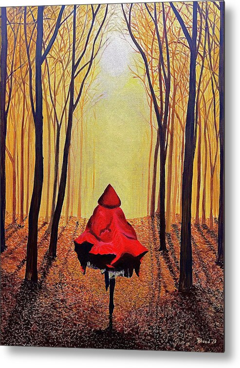 Into The Woods Metal Print featuring the painting Into The Light by Thomas Blood