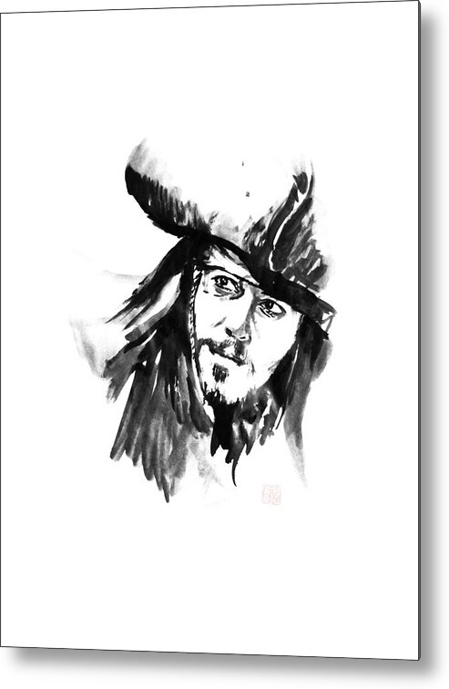 Jack Sparrow Metal Print featuring the painting Jack Sparrow by Pechane Sumie