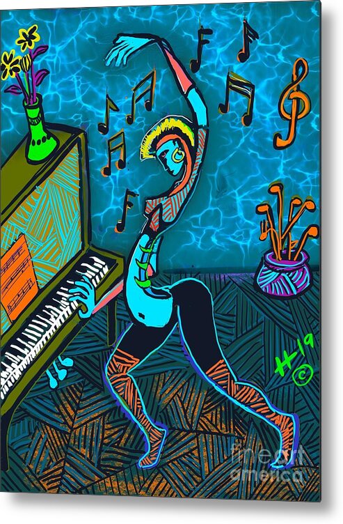 Piano Metal Print featuring the digital art Janet's Jive by Hans Magden