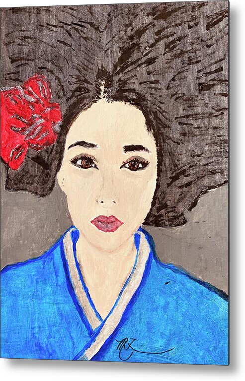 Asian Woman Metal Print featuring the painting Japanese Empress by Melody Fowler