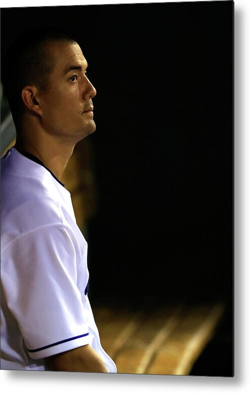 American League Baseball Metal Print featuring the photograph Jeremy Guthrie by Jamie Squire