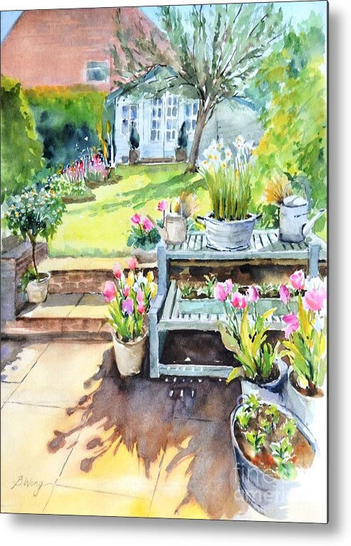 Backyard Metal Print featuring the painting Joy of a backyard by Betty M M Wong