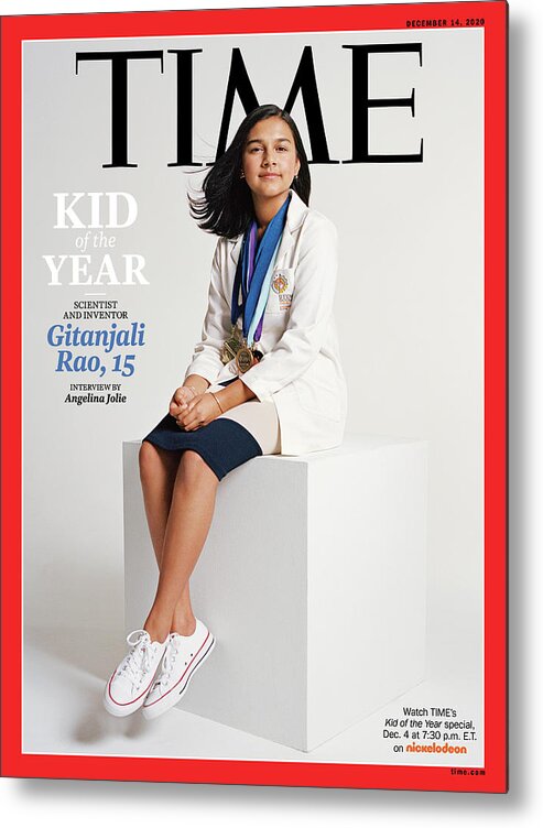 Kid Of The Year Metal Print featuring the photograph Kid of the Year - Gitanjali Rao by Photograph by Sharif Hamza for TIME