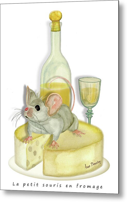 Little Mouse Metal Print featuring the painting La Petit Souris by Anne Beverley-Stamps