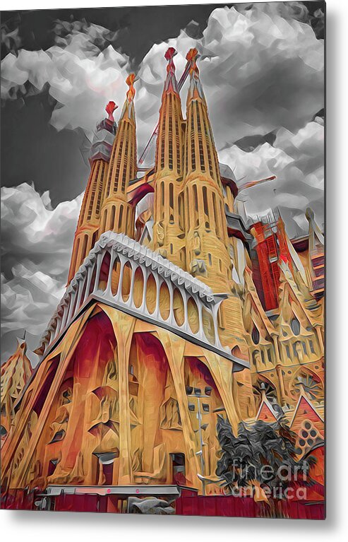 Barcelona Metal Print featuring the photograph La Sagrada Famil Creative Series 2021 by Chuck Kuhn