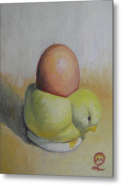 Le Coquetier Metal Print featuring the painting Le Coquetier by Therese Legere