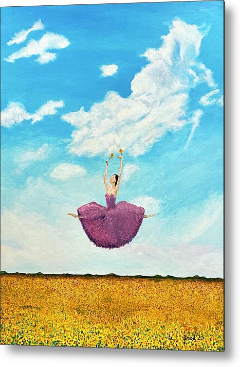 Ballerina Metal Print featuring the painting Leap Into Spring by Thomas Blood
