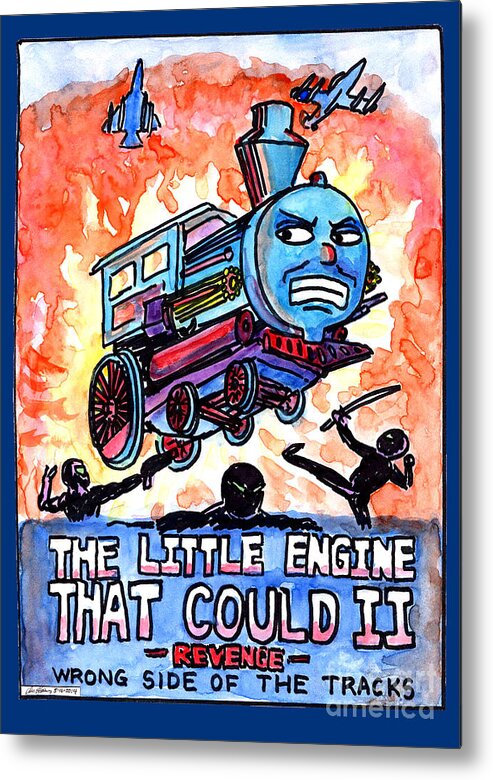 Engine Metal Print featuring the drawing Little Engine Wrong Side of the Tracks by Eric Haines