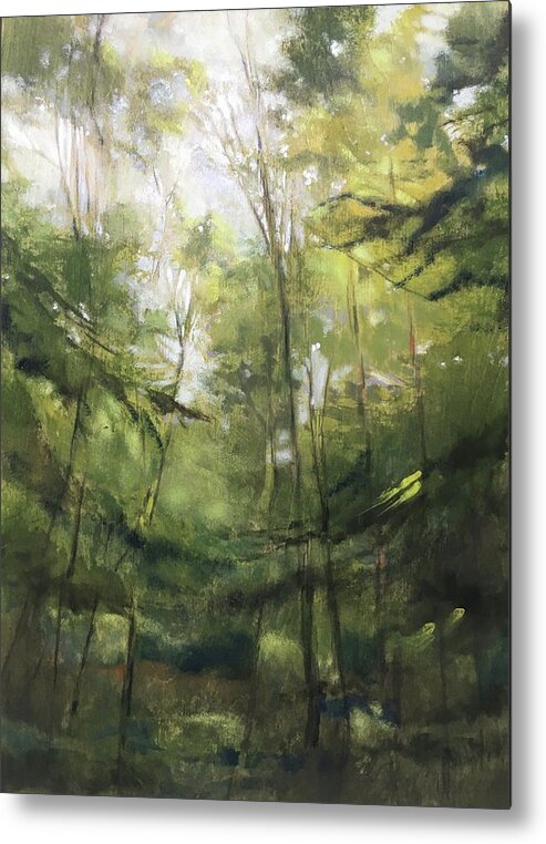 Forest Metal Print featuring the painting Looking Up by Barbara Hranilovich