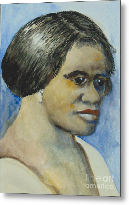 Beauty Products Metal Print featuring the painting Madam CJ Walker by Saundra Johnson