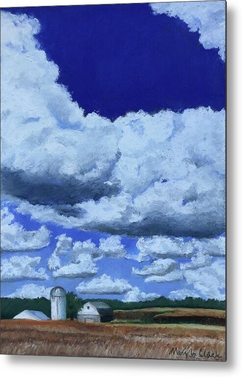 Landscape Metal Print featuring the pastel Midwestern Sky by MaryJo Clark