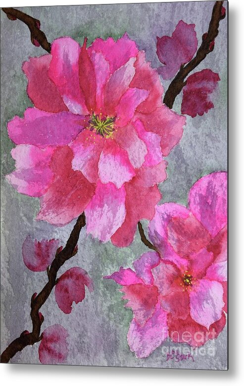Barrieloustark Metal Print featuring the painting No.2 Cherry Blossoms by Barrie Stark