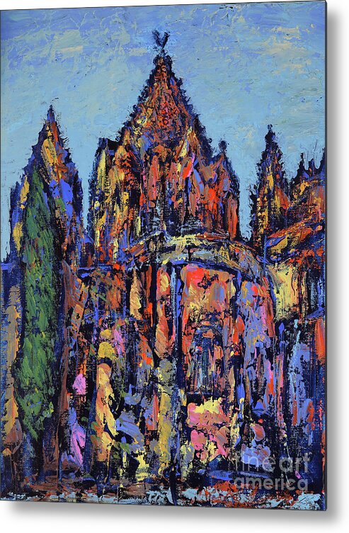 Old Metal Print featuring the painting Old Salamanca church by Denys Kuvaiev