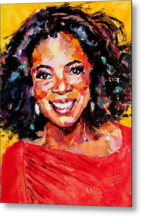 Oprah Metal Print featuring the painting Oprah Winfrey by Derek Russell