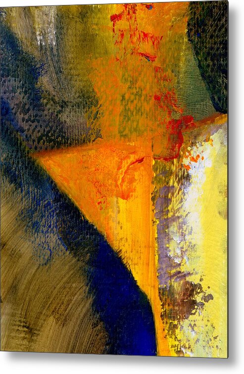 Rustic Metal Print featuring the painting Orange and Blue Color Study by Michelle Calkins