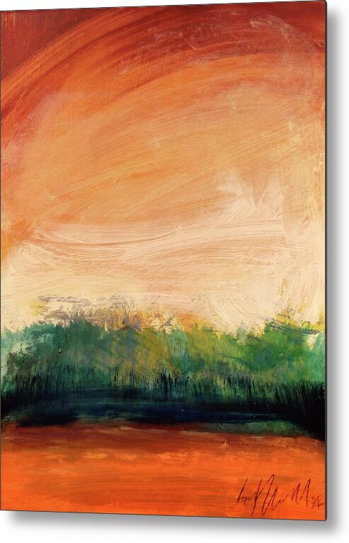 Painting Metal Print featuring the painting Orange Water by Les Leffingwell