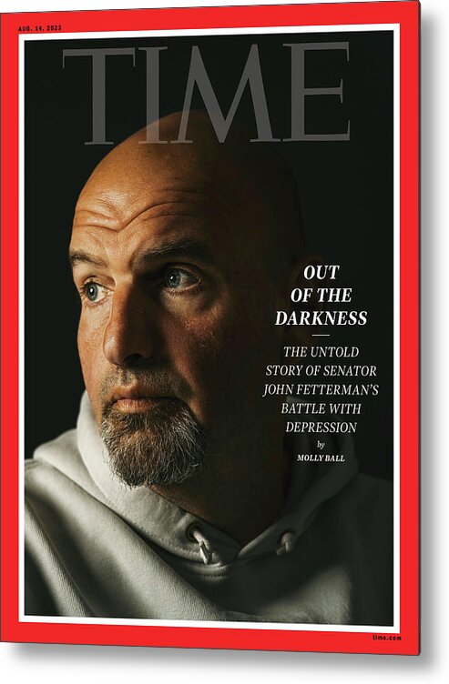 John Fetterman Metal Print featuring the photograph Out of the Darkness-John Fetterman by Photograph by Greg Kahn for TIME