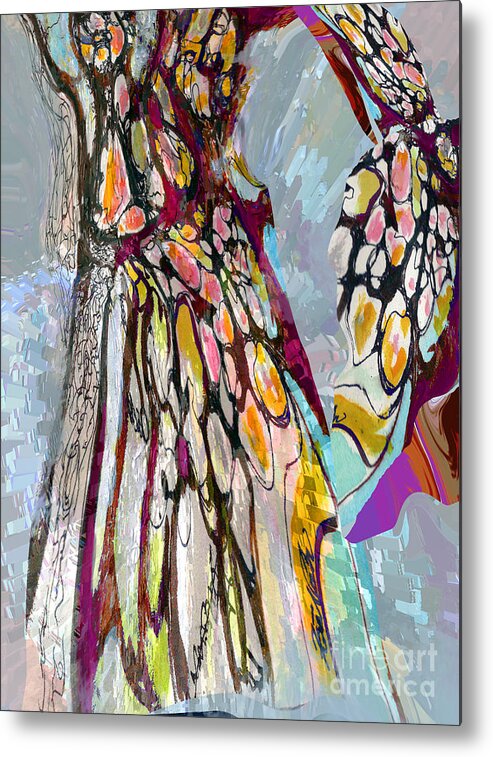 Tree Metal Print featuring the mixed media oy of Spring in the Mother Tree by Zsanan Studio