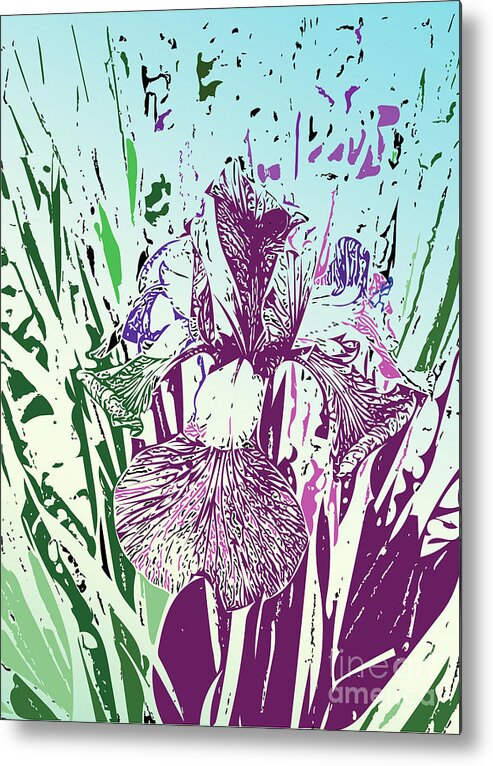 Iris Metal Print featuring the digital art Painted Iris by Bentley Davis