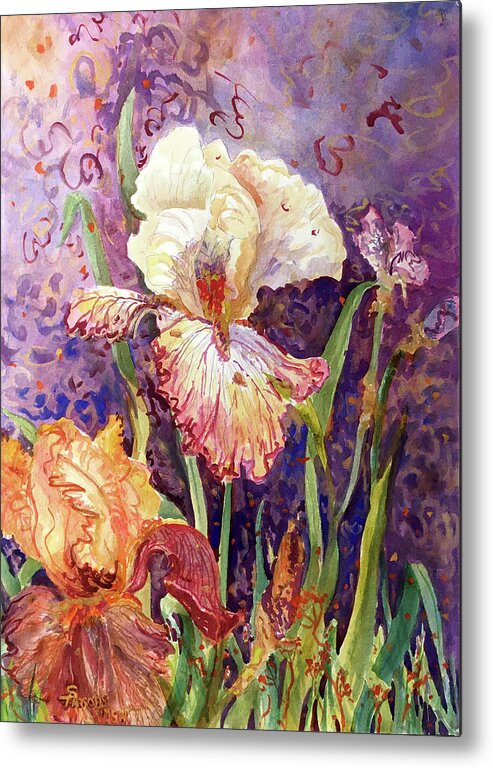 Parsons Metal Print featuring the painting Party Iris - Iris #15 by Sheila Parsons