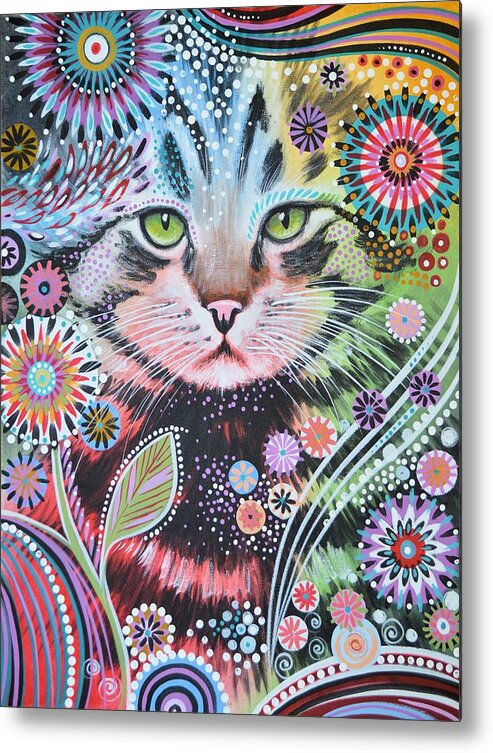 Cat Metal Print featuring the painting Penny by Amy Giacomelli