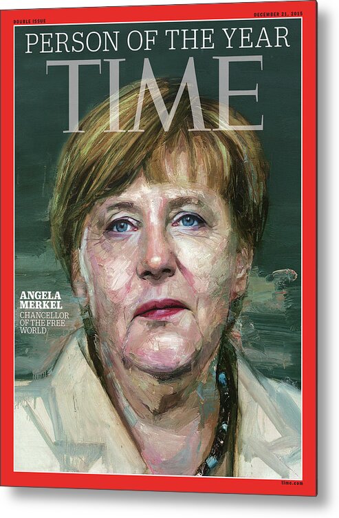 2015 Person Of The Year Metal Print featuring the photograph 2015 Person of the Year - Angela Merkel by Painting by Colin Davidson for TIME