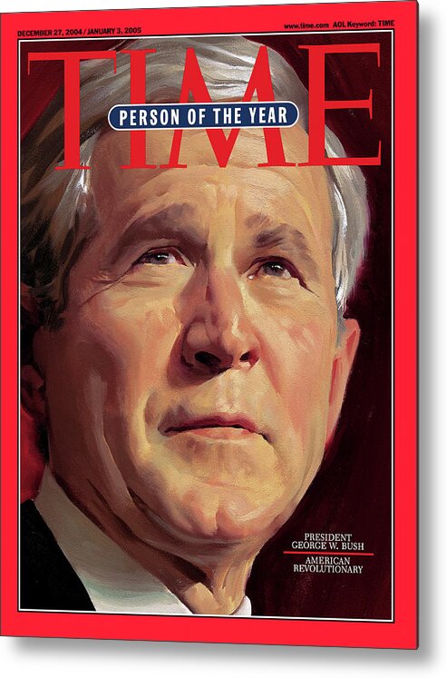 2000 Person Of The Year Metal Print featuring the photograph 2004 Person of the Year - George W. Bush by Illustration for TIME by Daniel Ade