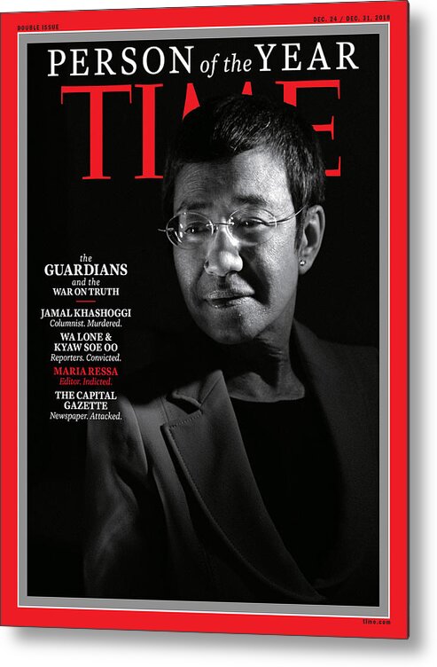 2018 Person Of The Year: The Guardians Metal Print featuring the photograph 2018 Person of the Year - The Guardians - Maria Ressa by Photograph by Moises Saman-Magnum Photos for TIME