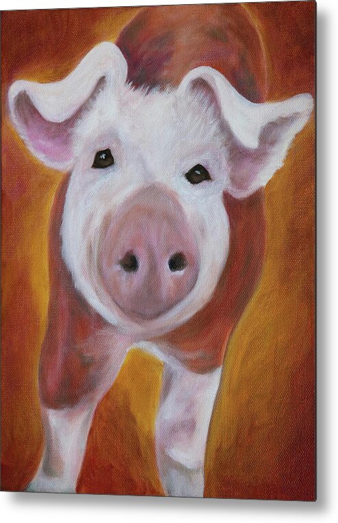 Art Metal Print featuring the painting Piglet Piccinni by Tammy Pool