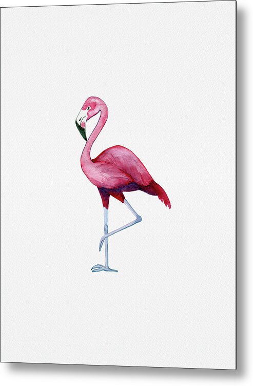 Flamingo Metal Print featuring the painting Pink Flamingo by Michele Fritz