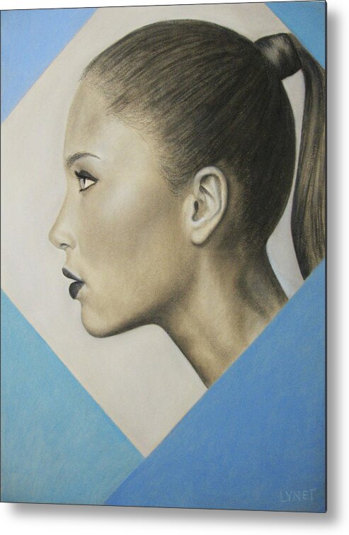 Woman Metal Print featuring the painting Profile by Lynet McDonald