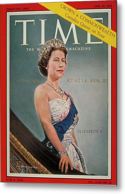 Queen Elizabeth Ii Metal Print featuring the photograph Queen Elizabeth II, 1959 by Bernard Safran