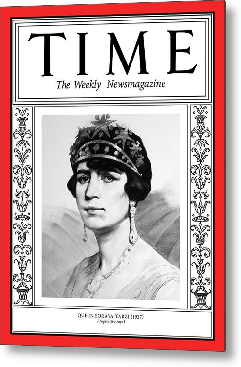 Time Metal Print featuring the photograph Queen Soraya Tarzi, 1927 by Illustration by Ivan Loginov for TIME