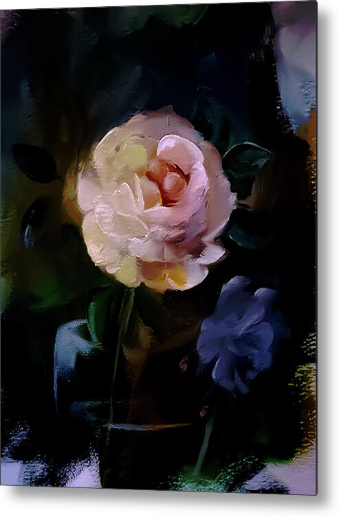 Rose Metal Print featuring the painting Realism Rose by Lisa Kaiser