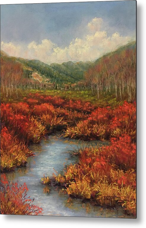 Red Twigged Dogwoods Metal Print featuring the pastel Red Dogs by Lee Tisch Bialczak