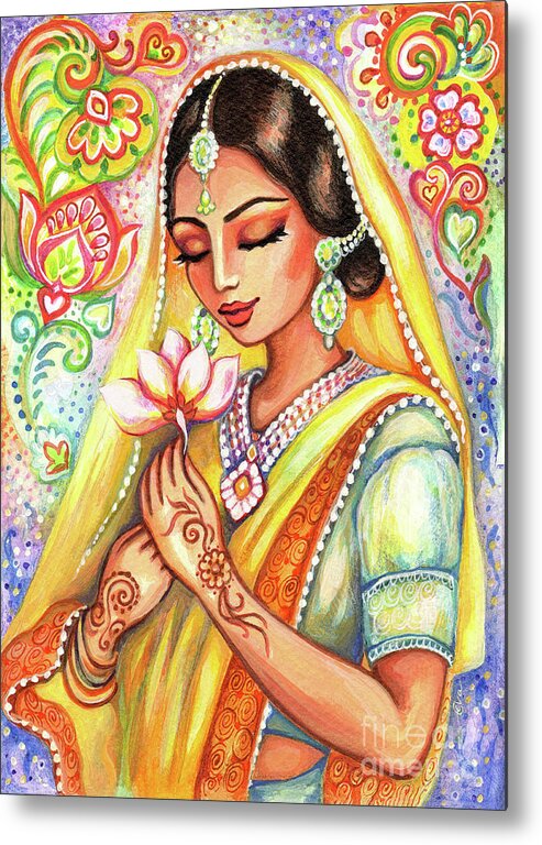 Praying Woman Metal Print featuring the painting Sacred Wish by Eva Campbell
