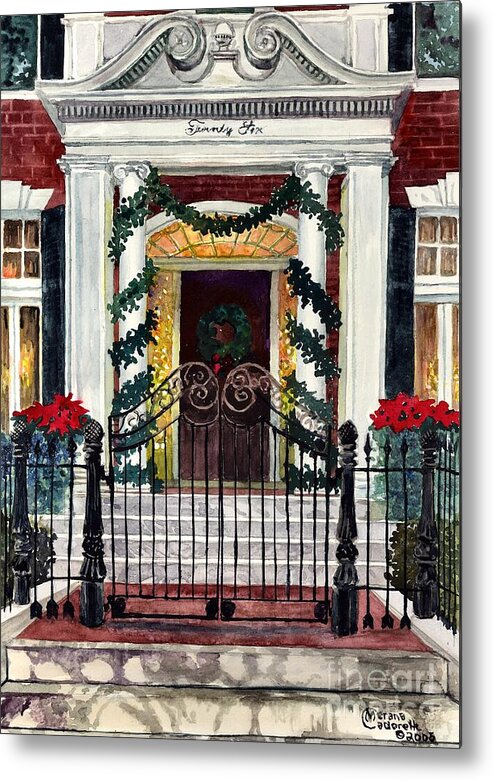 Christmas Metal Print featuring the painting Elegant Christmas by Merana Cadorette