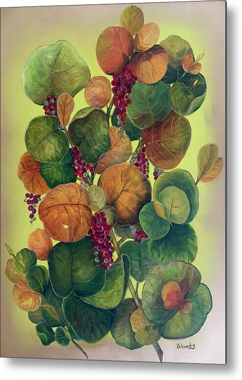 Sea Grapes Metal Print featuring the painting Sea Grapes by Barbara Landry